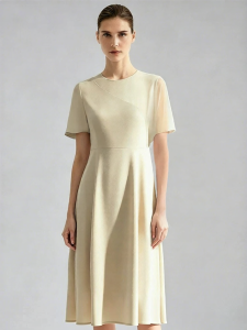 AMII | Commute-style Patchwork A-line Dress