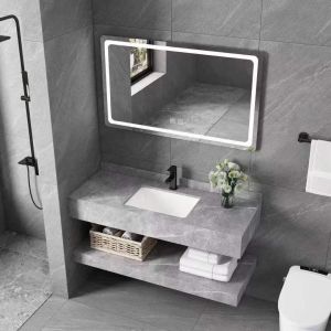 Kệ đá lavabo 2 tầng nhập khẩu chống trầy xước kích thước 800x500x220
