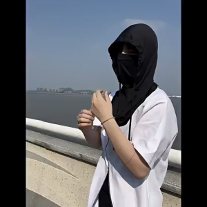 Cod Hoodie Hat Headscarf Full Face Mask Muslin Face Mask With Hoodie Thin Mask Hat Riding Hat