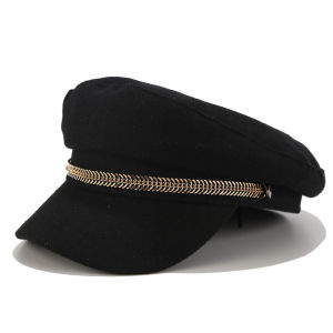 Trendy Beret Hat Women Casual Military Cap Flat Captain Trucker Caps Fashion Pu Leather Travel Cadet Painter Octagonal Hats