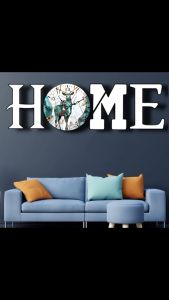 Jam Dinding Modern Home Gaya Vintage dengan Abjad HOME - Desain Elegan Tahan Air