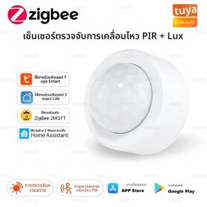 Tuya Zigbee Smart PIR Motion Sensor เครื่องตรวจจับอินฟราเรดพร้อม Lux Detection Anti-theft Alarm Sensor การป้องกันความปลอดภัยแบบไร้สาย