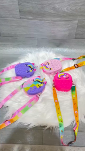 ELF1442 Tas Selempang Pop It Mini Rubber Motif Unicorn Oval Anak  PopIt Rainbow