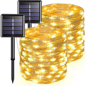 Solar String Lights Outdoor Solar Lights Fairy Christmas Lamp Garland For Terrace Courtyard Porch Garden Party Tree Decoration