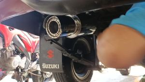 Knalpot Racing Mobil Savinta TripleGTSv2 Blue Monel Edition Suara Ngebas Empuk Bulat Adem Gahar Kering Size 33cm