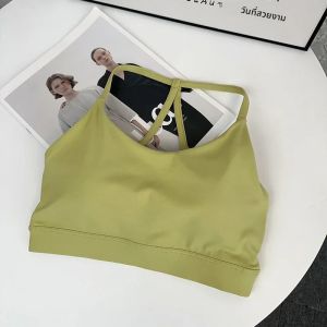 ผู้หญิงฟิตเนสกีฬา Bra Top ความงามเซ็กซี่กลับ Gym Crop Tops กันกระแทกฟิตเนสแห้งเร็วพิลาทิสวิ่งโยคะ Tank Top