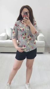 Kemeja Wanita Murah Lengan Pendek (BYC01 Floral Blouse)