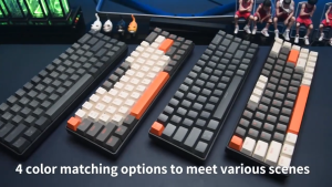 Free Wolf K68 Mechanical Keyboard Bluetooth Wireless Dual-Mode Customized Color Blocking Game Hot Swappable Laptop Keyboard