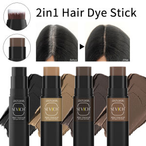 2 In 1 Hair Dye Stick with Bursh One-off Temporary Hair Coloring Covered Double-Head Instant Gray Root Coverage Hair Dye Pen