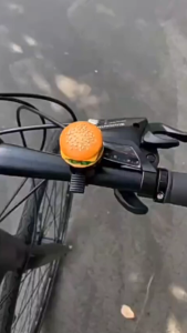 Hamburger Cartoon Bike Bell Easy Installation Kids Adult Use Durable Design