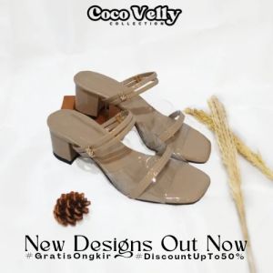 COCO VELLY - BELIA Sepatu Tali Heels Wanita Hak Chunky 5 Cm
