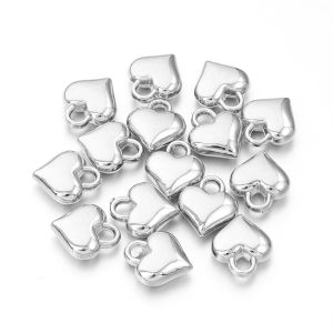 50pcs/lot 11x12/14x16mm Gold Color Heart Charms CCB Plastic Spacer Bead For Jewelry Making DIY Bracelet Earring Necklace Pendant