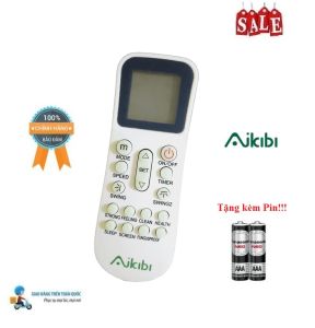 Remote Điều khiển điều hòa máy lạnh Aikibi có đèn màn- Hàng mới chính hãng 100% Tặng kèm Pin