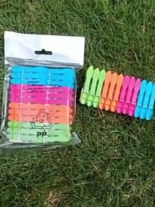 24Pcs Plastic Laundry Clothes Pins Hanging Pegs Clips Household Food Clip Clothespins Socks Underwear Drying Rack Holder
