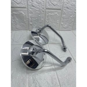 Spion retro mini pendek bulat kaca cembung putih Fazzio Fillano genio scoopy universal motor