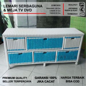 LEMARI RAK 6 JASMIN FULL PUTIH MOTIF LACI WARNA WARNI / ROTAN SINTETIS SUSUN SAMPING / RAK BAJU TEMPAT MENYIMPAN BERKAS SERBAGUNA 2023