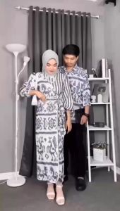 (READY STOCK) Set Couple Tenun Kondangan Marline Dress - Baju Pasangan Couple Terbaru ANSTORE14