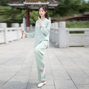 New Chinese Style Tai Chi Suit Set Meditation Zen Clothes Laymans Morning Exercise Ba Duan Jin Practice Two-Piece Set Autumn