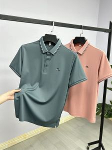 Ice Silk Short Sleeve T-shirt: A Breathable & Quick-Drying Classy Business Dad Polo Shirt