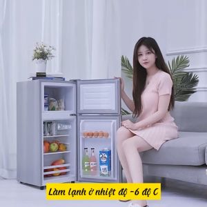 Tủ lạnh 2 ngăn 86 lít AIPU BCD-86 có ngăn đá và ngăn mát đựng thực phẩm - nước giải khát - thịt cá cho phong trọ - chung cư mini - khách sạn - Tủ lạnh đông đá không đóng tuyết bảo hành 2 năm