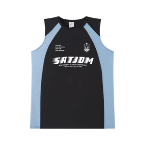 American Style Vest Shoulder Splicing Sleeveless Quick Dry Fitness Training Running Vest Breathable Youth Summer Sports Top