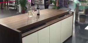 20251Pair Heavy Aluminum 3-fold Rail Slide For Kitchen Island Pull Out Countertop