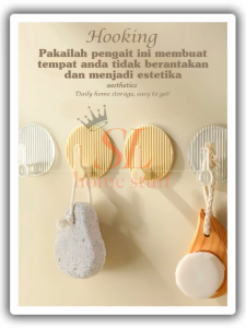 Gantungan Hook Tempel Dinding Gantungan Dapur Ruang Tamu Kamar Mandi Dll Isi 4 Pcs
