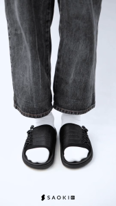 SAOKI - Sandal Slop Pria Traveling Sendal Gunung Wanita Slip On Zilean Black