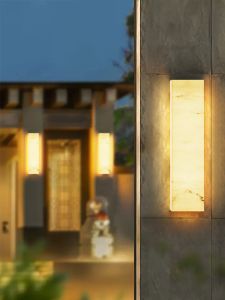 VINCAN | Solar Waterproof Traditional Chinese Marble Style Outdoor Wall Light