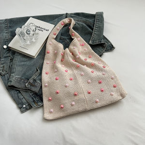 Trendy Casual Knitted Underarm Bag Womens Korean Style Summer New Small High-End Single Shoulder Bag Shopping Bag Shape