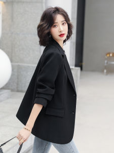 Black Suit Jacket Womens Casual Slim Fit Formal Short Style Autumn New Arrival High Quality Button Detailing Long Sleeve