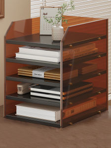 evesigar | Document Storage Rack Organizer Shelf Multi-level File Storage Shelf