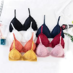 ลูกไม้ Bra ความงามกลับ Bralette ผู้หญิงเซ็กซี่ห่อหน้าอกสีทึบ Bottoming เสื้อกั๊กบางฤดูร้อนนักเรียนชุดชั้นใน Bra