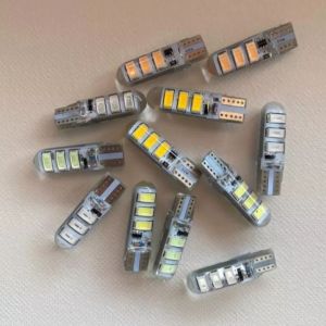 (2 BUAH) SEPASANG LAMPU LED T10 6 LED KEDIP STROBO 12/24 VOLT
