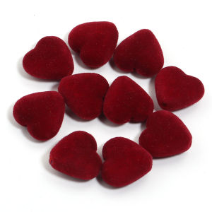 10pcs/lot Heart Flocking Acrylic Beads Colorful Loose Spaced Large Hole Velvet Beads For Jewelry Making DIY Phone Chain Bracelet