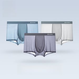 HLA | Mens Ice Silk Mesh Boxer Shorts Breathable Ultra Antibacterial Seamless Flat Angle Underwear Comfortable Sporty Mid Waist