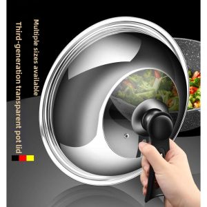 Standing Heat-Resistant Tempered Glass Pot Lid