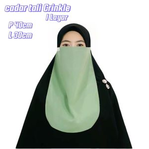 cadar tali crinkle premium/niqab syari 1 layer