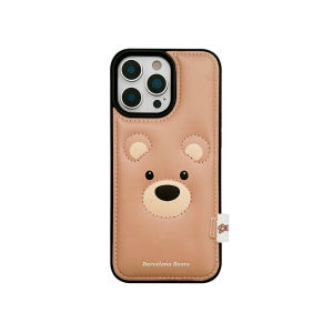 Ufull Ins Cartoon Bear Expression Apple 17Promax Phone Case Iphone 16 New Model 15Pro Leather Lanyard 14Promax Couple 13Pro Anti-Fall Protective Cover