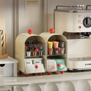 Desktop Coffee Organizer Corner Tea Bag Storage Box Drawer Sle Office Tea Water Room Table Storage Rack Capsule Coffee Organizer