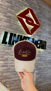 LINKSWEAR TOPI PRIA DISTRO TRUCKER HAT CAPS TOPI JARING CREAM MAROON