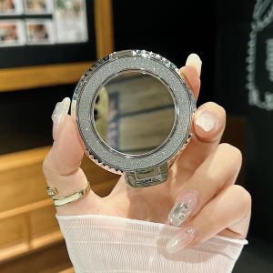 Diamond Pattern Mirror Phone Stand Shiny Powder 360 Degree Rotation Portable Adhesive for Huawei  OPPO Desktop Accessory