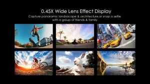 Mobile Phone Lens 0.45X 0.6X Wide Angle & 15X Super Macro Camera Two in One Professional Fish Eye Universal Clip for Phone Tablet Camera