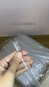 【500 PCS】Tebal Sedotan Lancip Runcing 6mm 20cm Sedotan Bening Steril Higienis