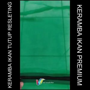 Keramba Ikan super kuat waring jaring kasa hijau siap pakai + penutup resleting ukuran 150x100x50 200x100x50