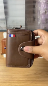 Mens card holder single buckle multi-card slot wallet casual zipper coin purse mens wallet