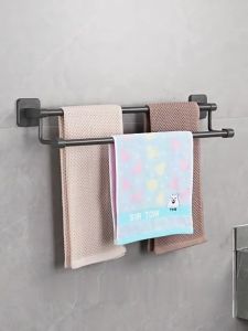 Rak Kamar Mandi Rak Handuk Gantungan Handuk Kamar Mandi Paduan Aluminium Rak Dinding Tempel Aesthetic Serbaguna Towel Bar Anti Karat Serbaguna