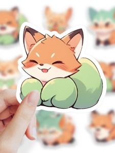 Cute Cartoon Fox Stickers 60 Pieces Graffiti Mobile Phone Case Decoration Scrapbooking Creative Hand-drawn Decals