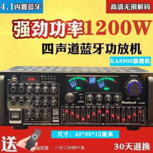 220V/12V Power Amplifier For Home Karaoke Power Amplifier High Power HiFi Remote Control Bluetooth EQ Balanced Card