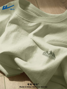 Loose Fit Pure Cotton Short Sleeve T-Shirt Mens Summer Casual Green Top Breathable round Neck Tee Sweat Absorbent Streetwear